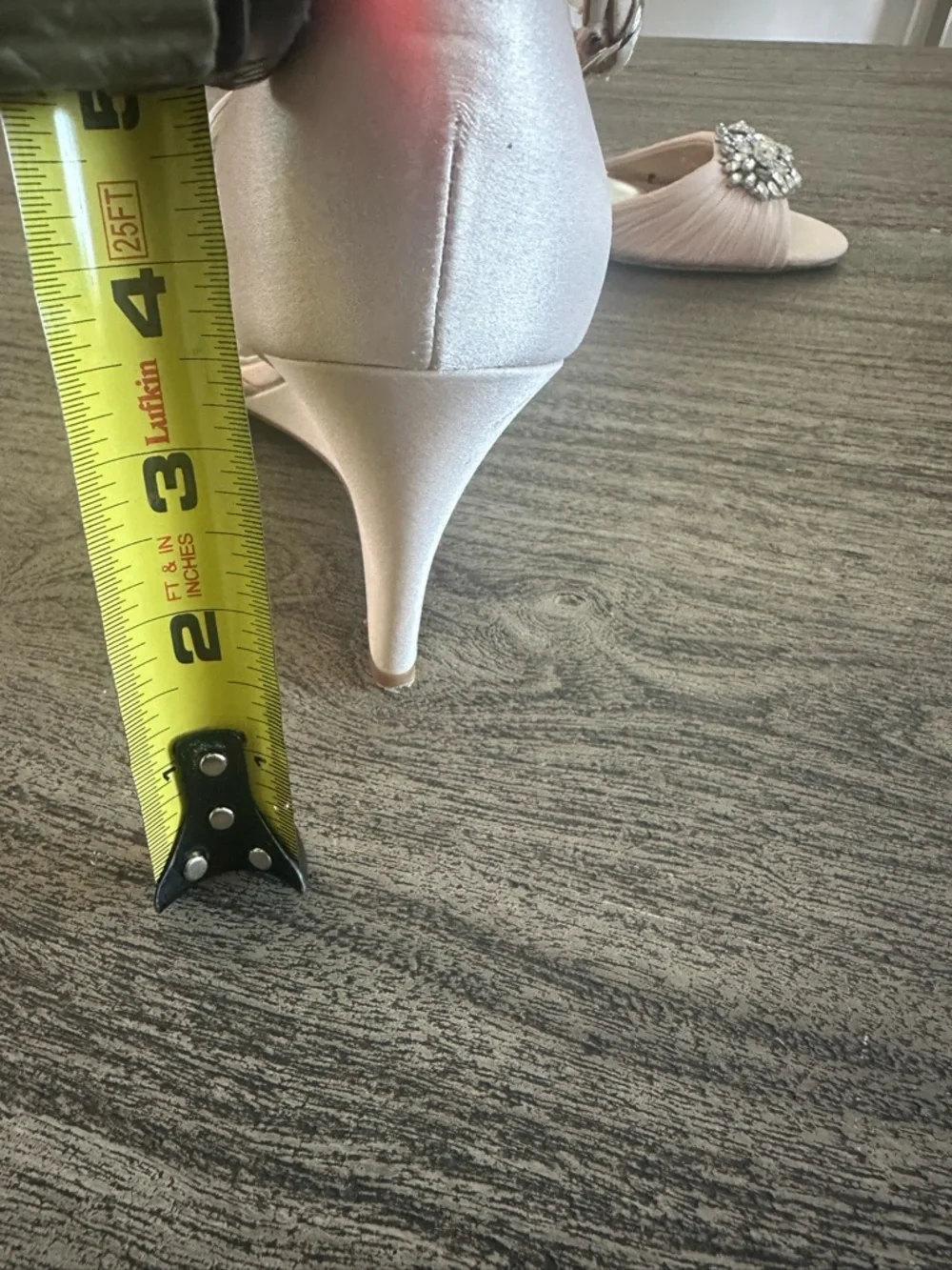 Badgley Mischka Rose Gold Satin Wedge Sandal with Crystal Accent - Picture 8 of 11